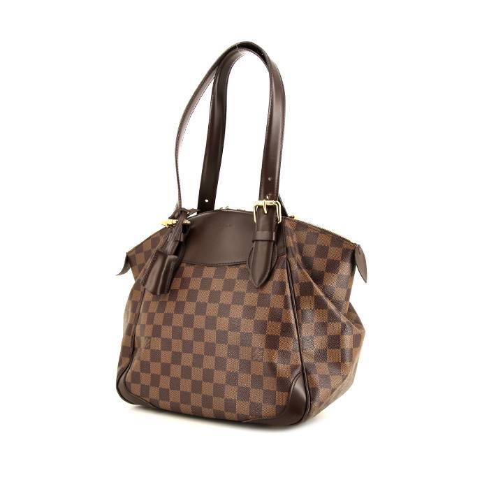 Bolso de mano Louis Vuitton Triana en lona a cuadros marrón y