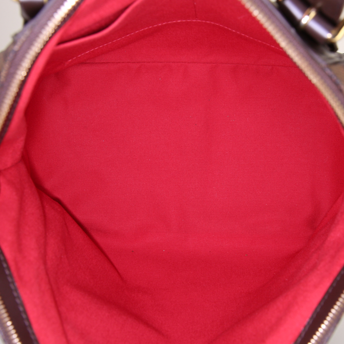 Sac à main Louis Vuitton Verona moyen modèle en toile damier enduite marron et cuir marron - Detail D2