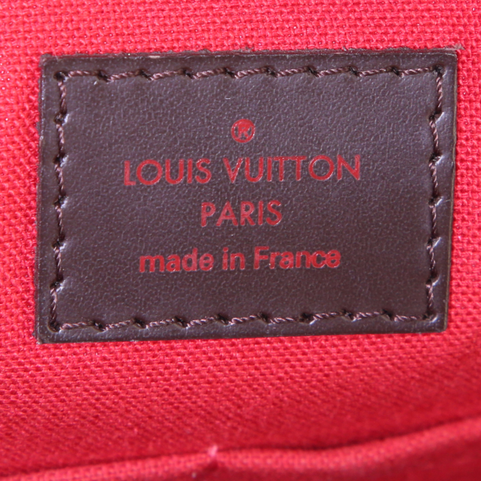 Bolso de mano Louis Vuitton Verona modelo mediano en lona a cuadros revestida marrón y cuero marrón - Detail D3