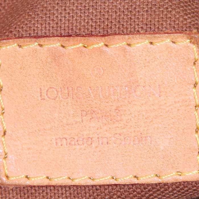 Bolso bandolera Louis Vuitton Bosphore en lona Monogram marrón y cuero natural - Detail D4