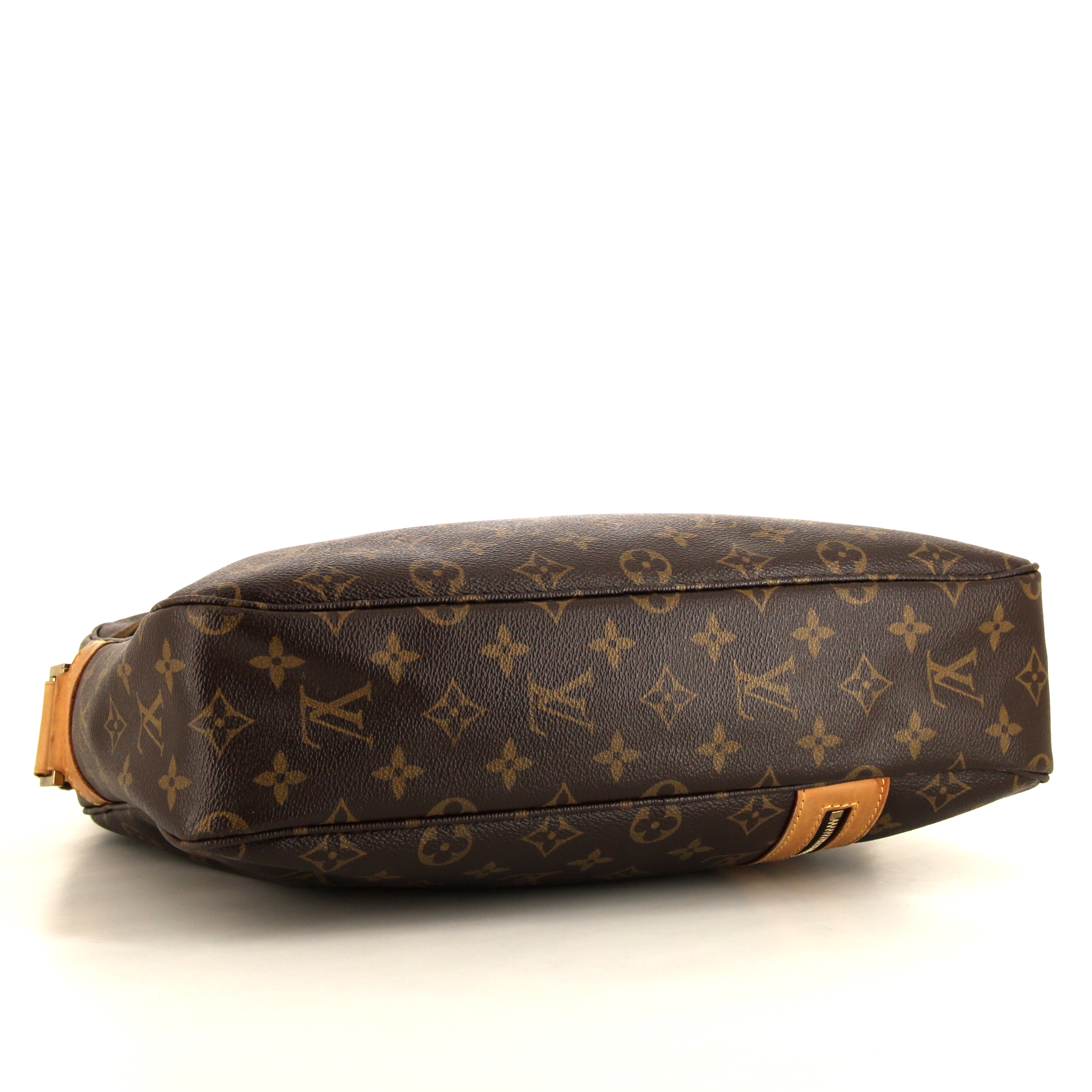 Borsa a tracolla Louis Vuitton Bosphore in tela monogram marrone e pelle naturale - Detail D5
