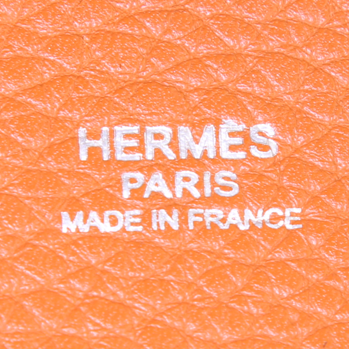 Hermes Mangeoire handbag in orange togo leather - Detail D3