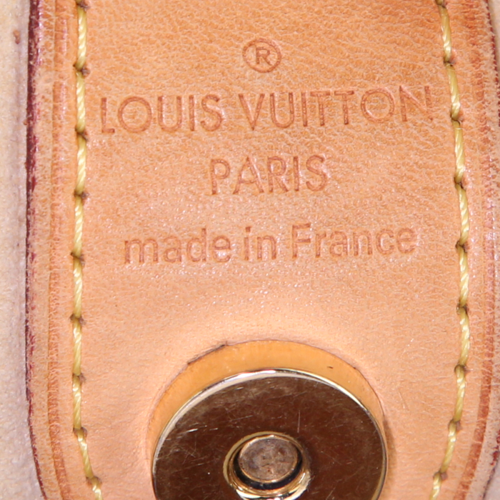Louis Vuitton Galliera medium model handbag in azur damier canvas and natural leather - Detail D3