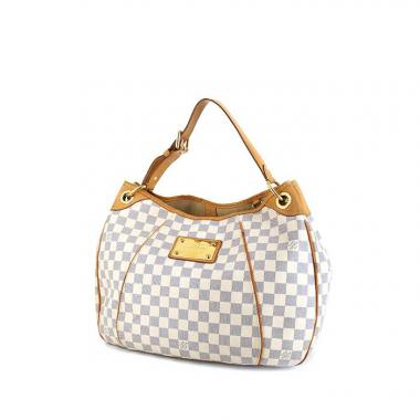 Sac à main Louis Vuitton Galliera moyen modèle en toile damier azur et cuir naturel