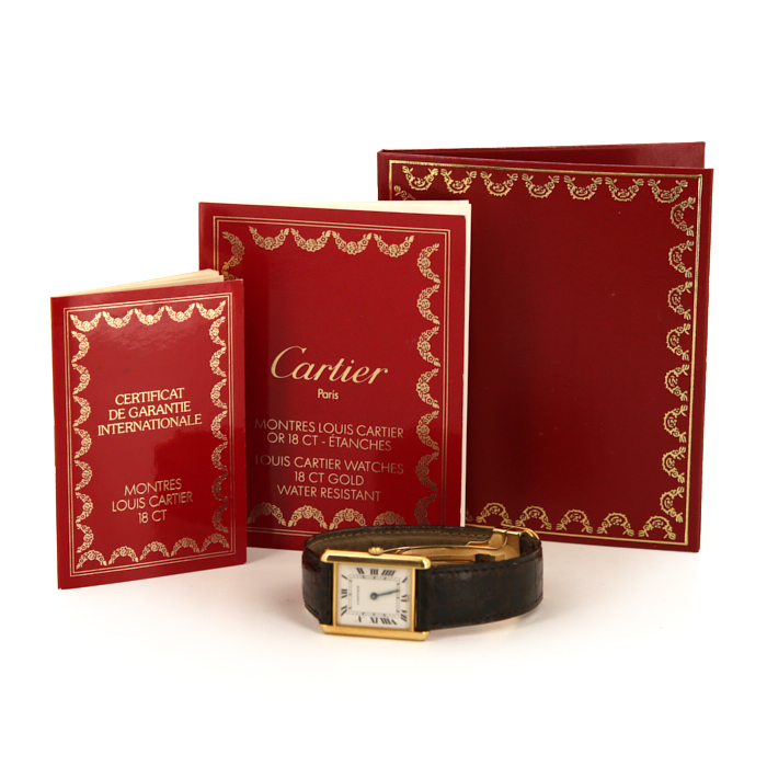 Cartier Tank watch in yellow gold Ref:  2875 Circa  1992 - Detail D2