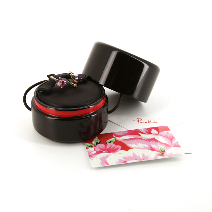 Pendientes Pomellato Baby en oro rosa,  amatistas y diamantes - Detail D2