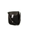 Prada Margit shoulder bag in black leather and black canvas - 00pp thumbnail