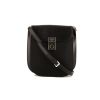 Prada Margit shoulder bag in black leather and black canvas - 360 thumbnail