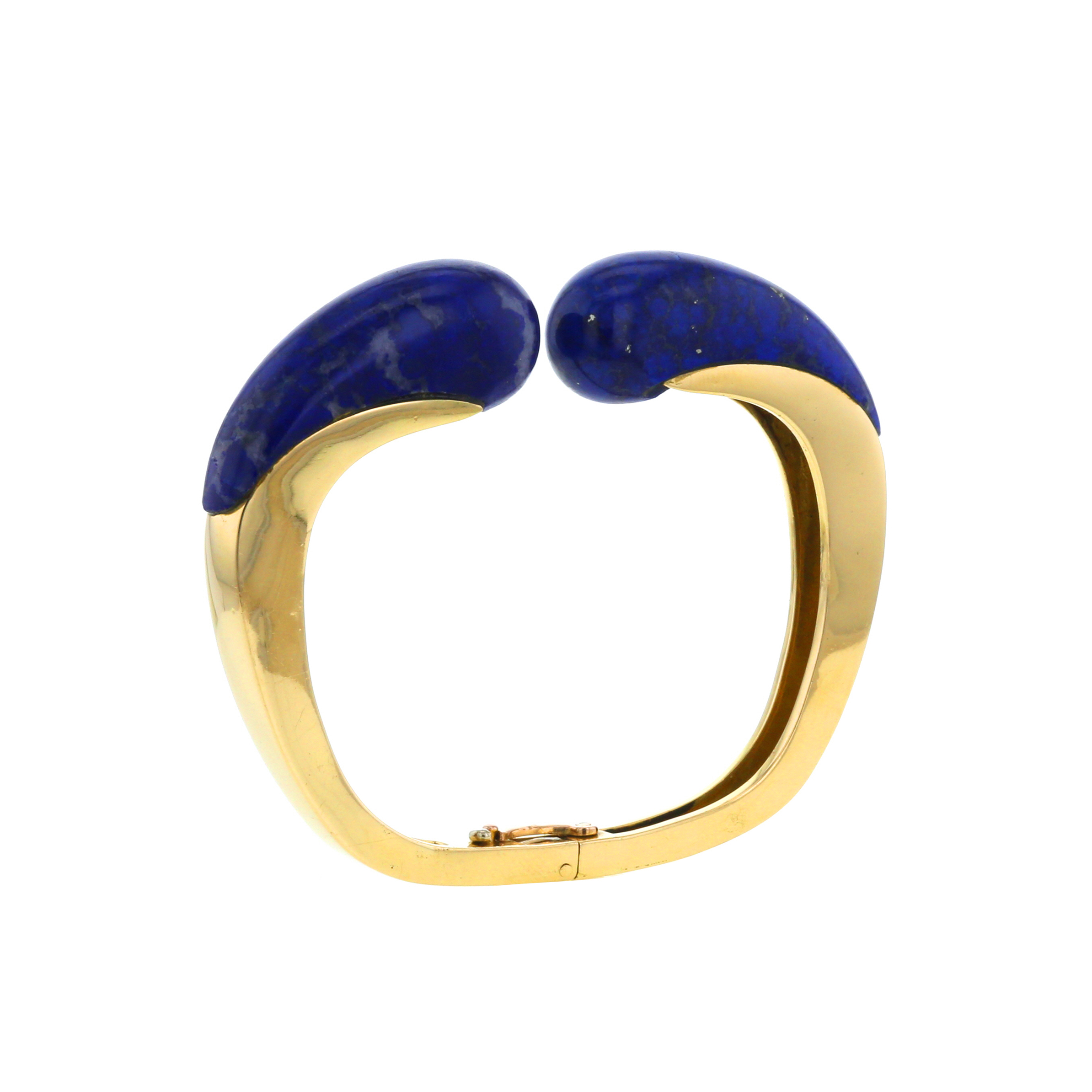 Opening Chaumet 1970's bracelet in yellow gold and lapis-lazuli - Detail D1
