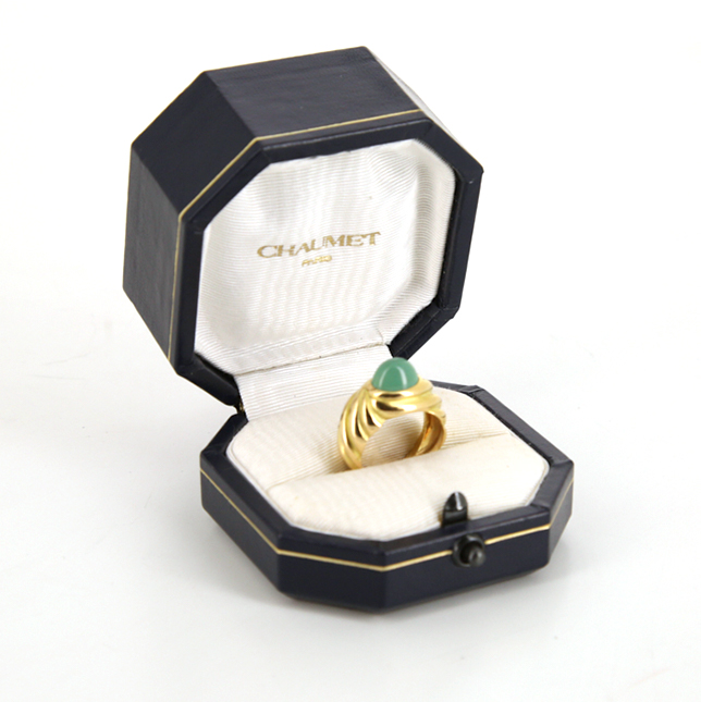 Sortija Chaumet en oro amarillo y turquesa - Detail D2