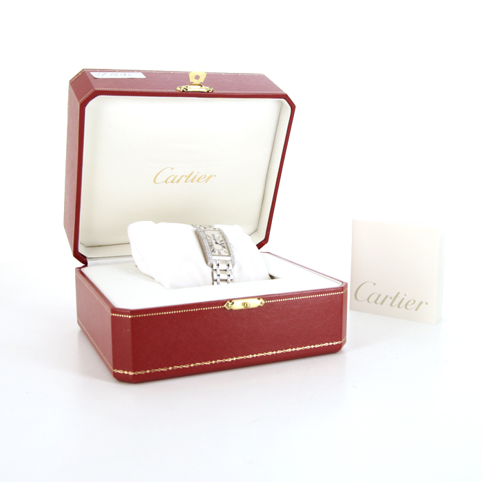 Cartier Tank Américaine watch in white gold Ref:  1713 Circa  1990 - Detail D2