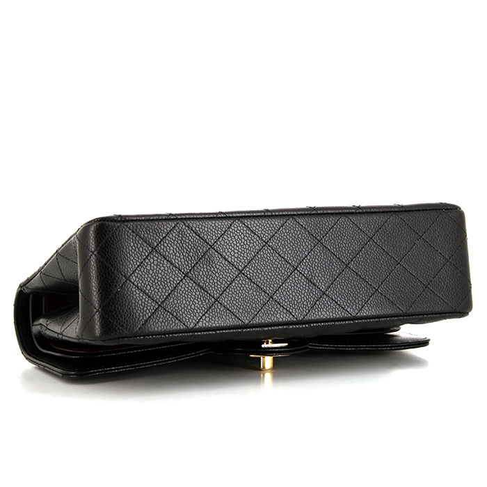 Chanel Timeless handbag in black quilted grained leather - Detail D5