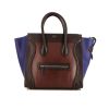 Céline Phantom shopping bag in brown and blue two tones leather - 360 thumbnail