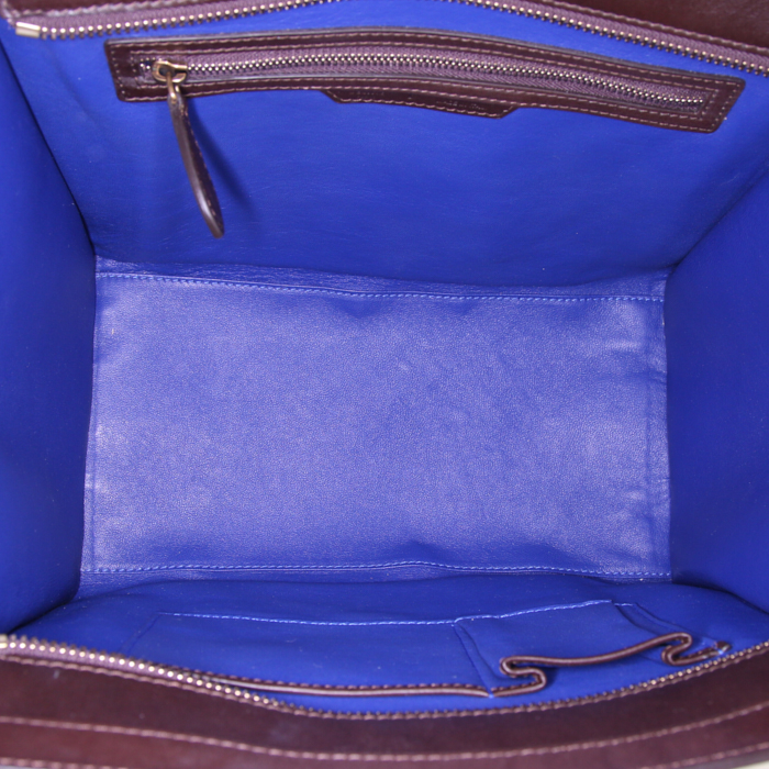 Sac cabas Céline Phantom en cuir deux tons marron et bleu - Detail D2