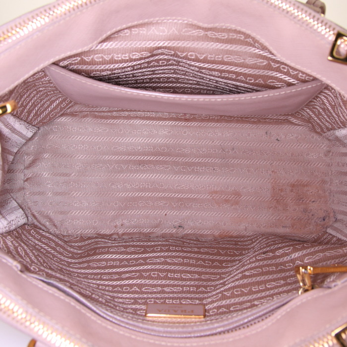 Borsa Prada Galleria modello piccolo in pelle saffiano beige - Detail D3