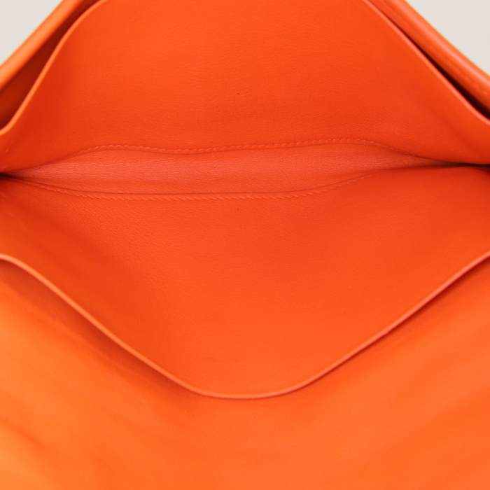 Hermes Jige pouch in orange Swift leather - Detail D2