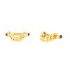 Vintage 1990's pair of cufflinks in yellow gold and garnets - 00pp thumbnail