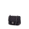 Chanel Mini Timeless shoulder bag in plum quilted leather - 00pp thumbnail