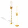 Bjørn Wiinblad, two "Hurricane" candle holders in brass and glass, 1980s - 00pp thumbnail