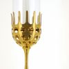 Bjørn Wiinblad, two "Hurricane" candle holders in brass and glass, 1980s - Detail D1 thumbnail
