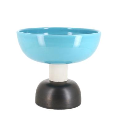 Ettore Sottsass, grande coupe "Alzata" n°543 en céramique émaillée, édition ancienne Bitossi des années 1970-80, signée