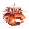 Poul Henningsen, early "Artichoke" pendant lamp in copper and white lacquered metal, Louis Poulsen edition from the 1960s - 00pp thumbnail