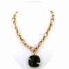 Pomellato Victoria necklace in yellow gold,  jet and diamonds - 360 thumbnail