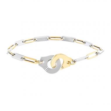 Bracelet Dinh Van Menottes R12 en or jaune et acier