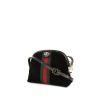 Gucci Ophidia shoulder bag in black suede and black patent leather - 00pp thumbnail