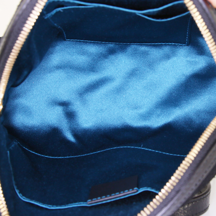 Borsa a tracolla Gucci Ophidia in tessuto scamosciato nero e pelle verniciata nera - Detail D2