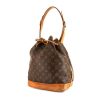Shopping bag Louis Vuitton Grand Noé in tela monogram cerata marrone e pelle naturale - 00pp thumbnail