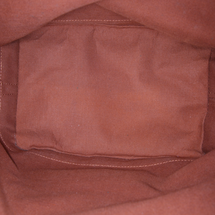 Louis Vuitton Grand Noé shopping bag in brown monogram canvas and natural leather - Detail D2