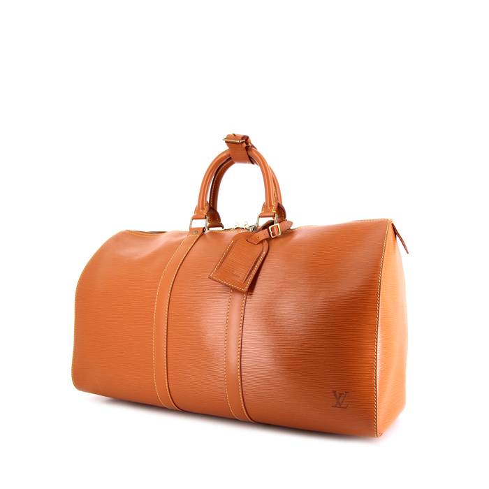 Keepall leather travel bag Louis Vuitton Orange in Leather - 25842576