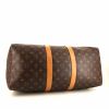 Borsa da viaggio Louis Vuitton Keepall 45 in tela monogram marrone e pelle naturale - Detail D4 thumbnail