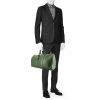 Louis Vuitton Keepall 45 cm travel bag in green epi leather - Detail D1 thumbnail