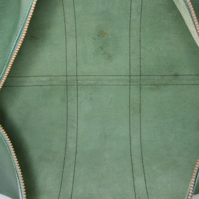 Borsa da viaggio Louis Vuitton Keepall 45 cm in pelle Epi verde - Detail D2