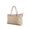 Gucci Gucci Vintage shoulder bag in grey monogram canvas and pink leather - 00pp thumbnail