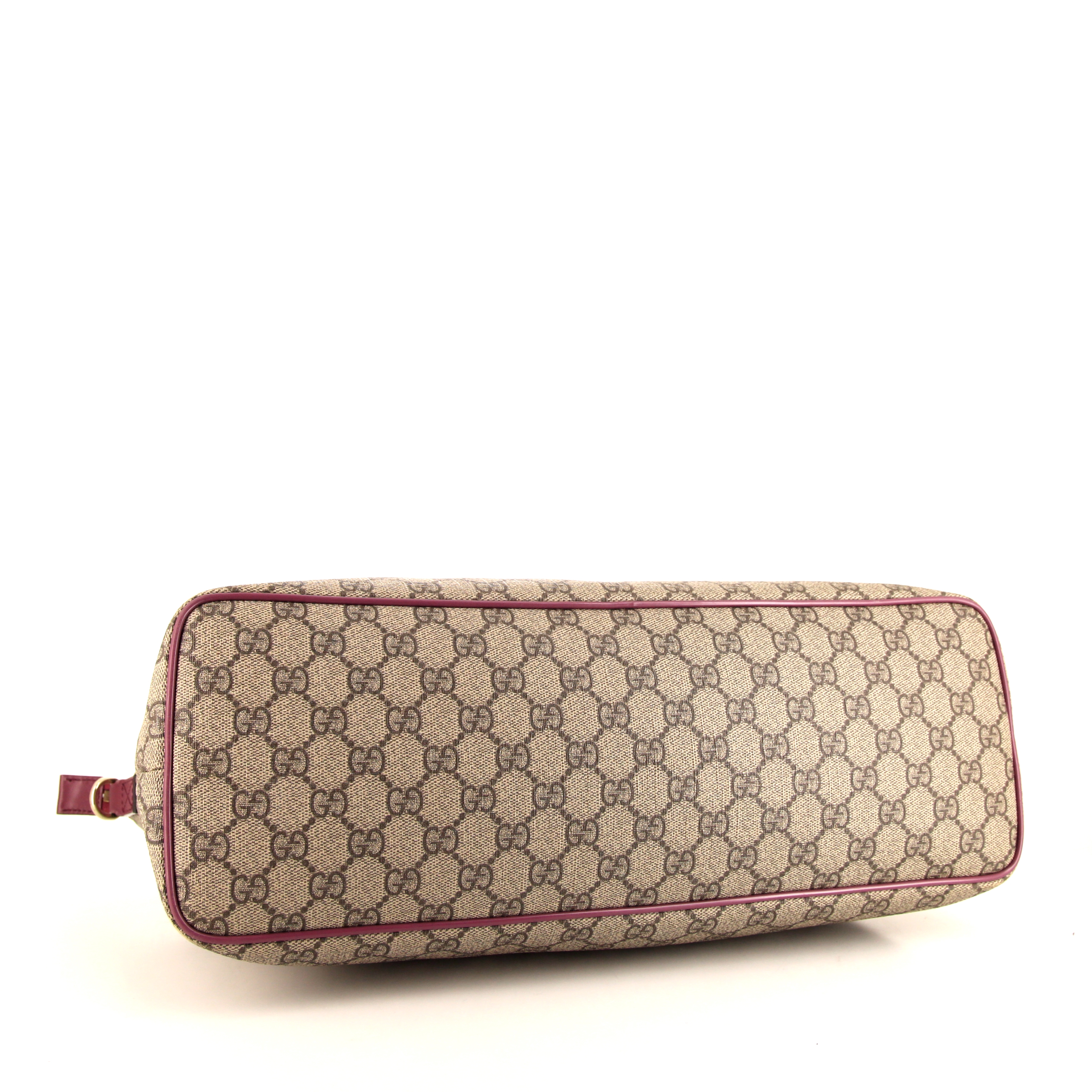 Bolso para llevar al hombro Gucci Gucci Vintage en lona Monogram gris y cuero rosa - Detail D4