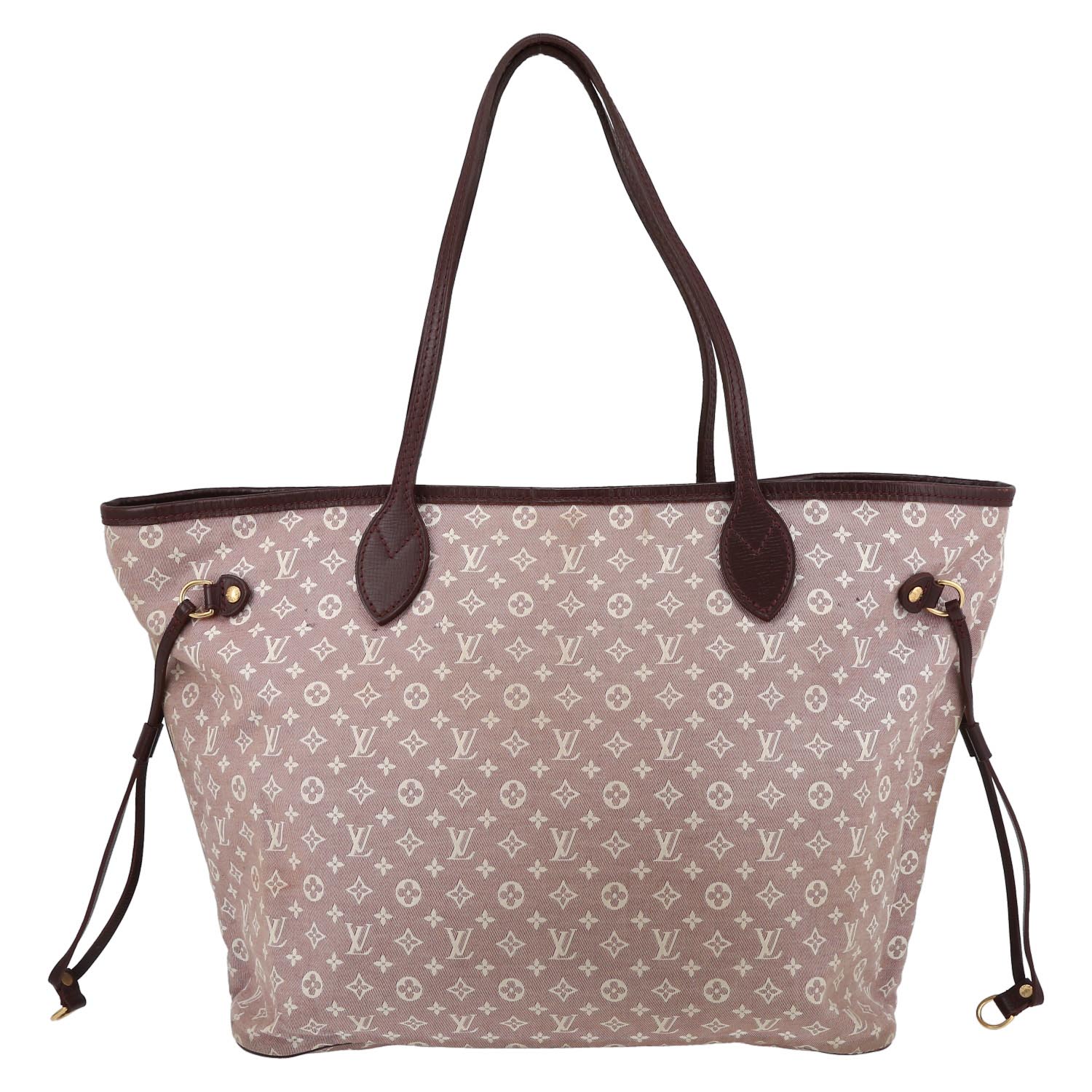 Louis Vuitton Neverfull medium model shopping bag in burgundy monogram canvas Idylle and burgundy leather - Detail D2