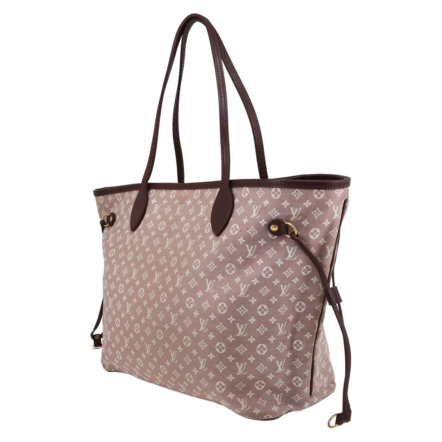 Shopping bag Louis Vuitton Neverfull modello medio in tessuto a monogramma Idylle undefined e pelle bordeaux - Detail D3