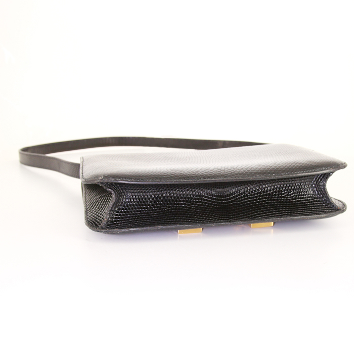 Hermes Constance handbag in black lizzard - Detail D5