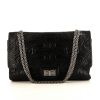 Chanel 2.55 shoulder bag in black quilted leather - 360 thumbnail