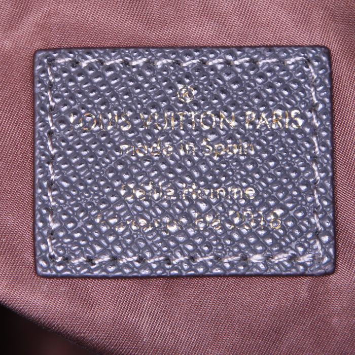 Borsa a tracolla Louis Vuitton Louis Vuitton Editions Limitées in tela monogram marrone e blu - Detail D4