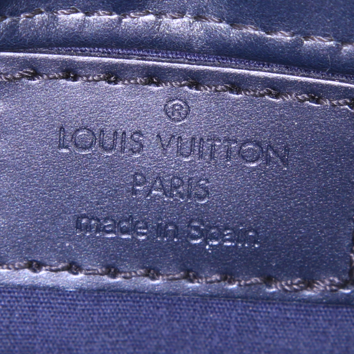 Borsa a spalla Louis Vuitton Alltson in pelle monogram con stampa blu cadetto - Detail D3