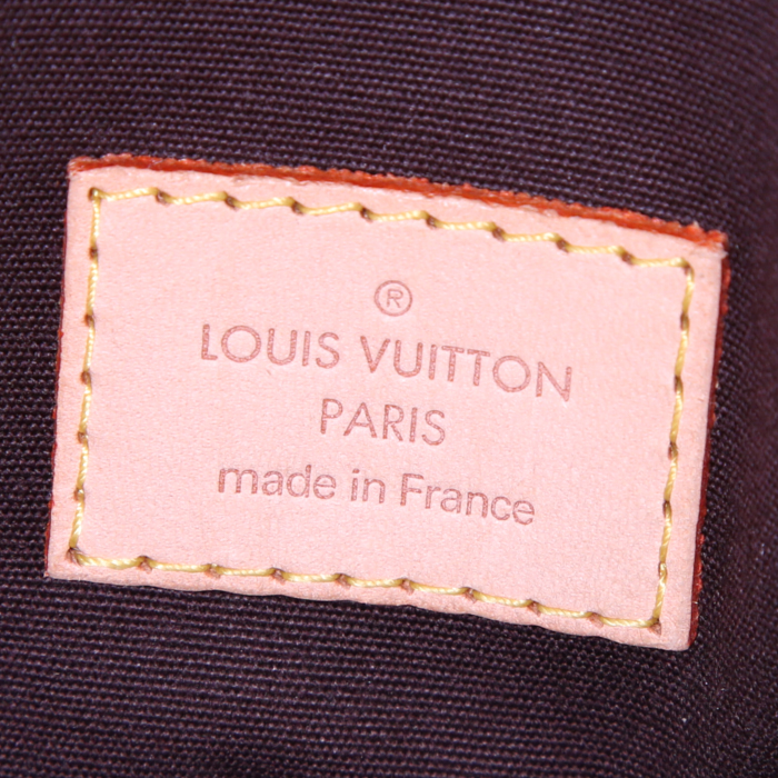 Bolso para llevar al hombro Louis Vuitton Brentwood en cuero monogram huella color burdeos y cuero natural - Detail D3