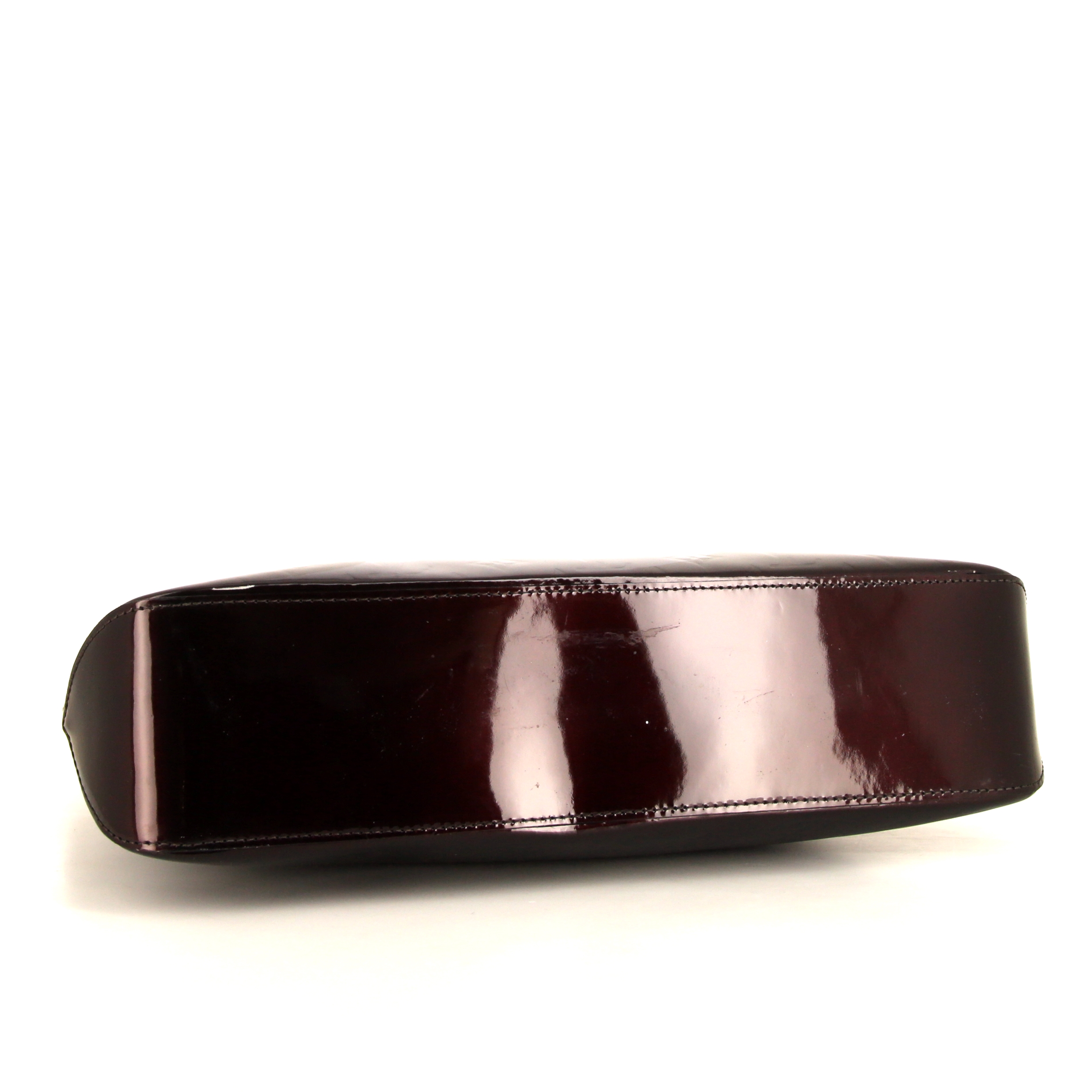 Borsa a spalla Louis Vuitton Brentwood in pelle monogram con stampa bordeaux e pelle naturale - Detail D4