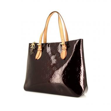 Borsa a spalla Louis Vuitton Brentwood in pelle monogram con stampa bordeaux e pelle naturale