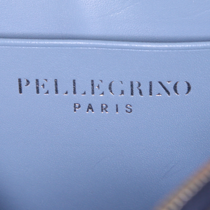 Borsa a tracolla Renaud Pellegrino Livia in pelle blu marino - Detail D4
