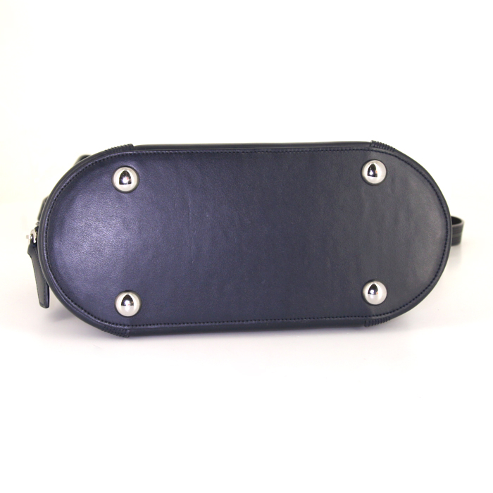 Bolso bandolera Renaud Pellegrino Livia en cuero azul marino - Detail D5