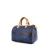 Bolso de mano Louis Vuitton Speedy Editions Limitées Yayoi Kusama en lona Monogram marrón y azul y cuero natural - 00pp thumbnail